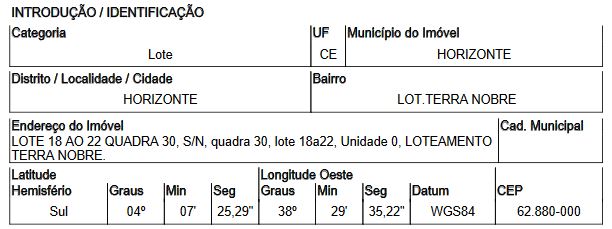 Terreno da Caixa em HORIZONTE / CE - 10181371