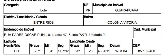 Terreno da Caixa em GUARAPUAVA / PR - 10197891
