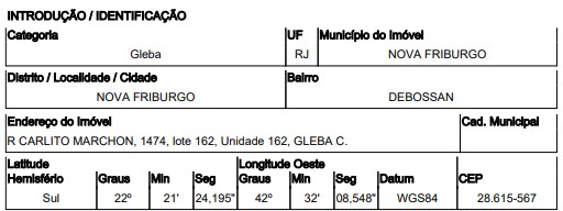 Terreno da Caixa em NOVA FRIBURGO / RJ - 1444423966521