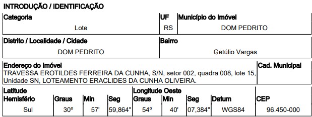 Terreno da Caixa em DOM PEDRITO / RS - 10202963