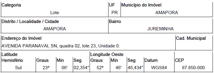 Terreno da Caixa em AMAPORA / PR - 10286327