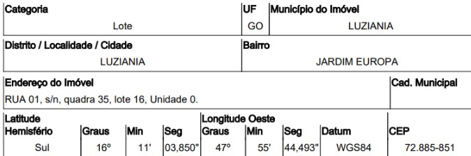 Terreno da Caixa em LUZIANIA / GO - 10218369